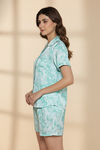 Zivame Valentine Flora Satin Sleep Short Set - Shrinking Violet — thumbnail 4